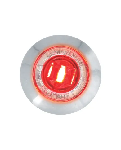 GG87063 - 1" MINI RED/CLEAR 1 LED LIGHT W/CR. PLASTIC BEZEL