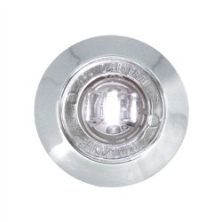 GG87064 - 1" MINI WHITE/CLEAR 1 LED LIGHT W/CR. PLASTIC BEZEL