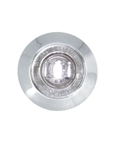 GG87064 - 1" MINI WHITE/CLEAR 1 LED LIGHT W/CR. PLASTIC BEZEL