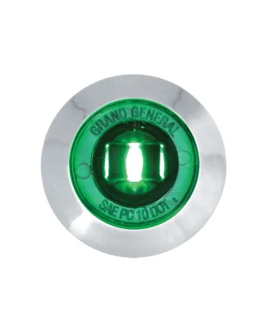 GG87066 - 1" MINI GREEN/GREEN 1 LED LIGHT W/CR. PLASTIC BEZEL