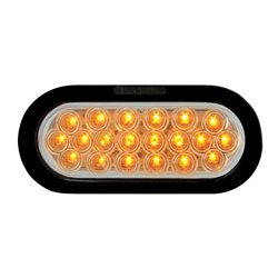 GG87726 - OVAL FLEET AMBER/CLEAR LED LIGHT W/GROMMET & PIGTAIL