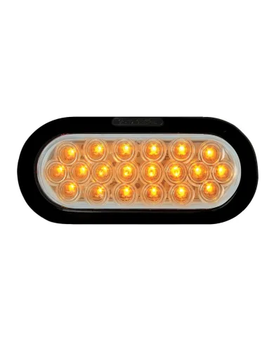 GG87726 - OVAL FLEET AMBER/CLEAR LED LIGHT W/GROMMET & PIGTAIL
