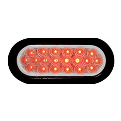 GG87727 - OVAL FLEET RED/CLEAR LED LIGHT W/GROMMET & PIGTAIL
