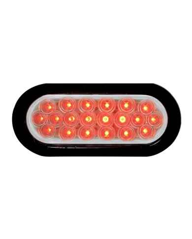 GG87727 - OVAL FLEET RED/CLEAR LED LIGHT W/GROMMET & PIGTAIL