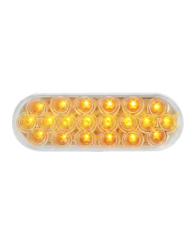 GG87728 - OVAL FLEET AMBER/CLEAR 20 LED SEALED LIGHT