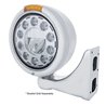 UP31580-Stainless Classic Headlight 11 LED Bulb & Dual Mode LED Signal - Amber Lens