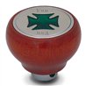 GG95433 - WOOD DASHBOARD KNOB W/GREEN IRON CROSS & S.S. DIMMER PLATE