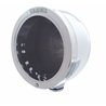 UP31702-Stainless Steel Bullet Half Moon Headlight No Bulb With LED Turn Signal - Clear Lens