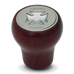 GG95476 - ROSEWOOD DASHBOARD KNOB W/ SILVER IRON CROSS & SS DIMMER