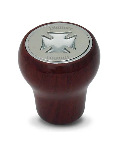 GG95476 - ROSEWOOD DASHBOARD KNOB W/ SILVER IRON CROSS & SS DIMMER