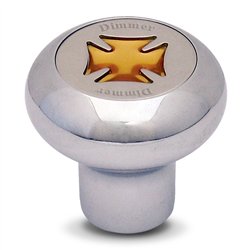 GG95512 - CR. ALUM. DASHBOARD KNOB W/ GOLD IRON CROSS & S.S. DIMMER