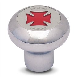 GG95515 - CR. ALUM. DASHBOARD KNOB W/ RED IRON CROSS & S.S. DIMMER