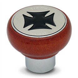 GG95540 - WOOD SCREW-IN AIR KNOB W/ BLACK IRON CROSS & SS TRACTOR