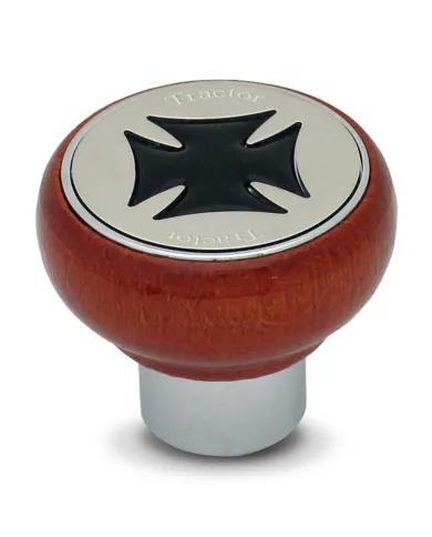 GG95540 - WOOD SCREW-IN AIR KNOB W/ BLACK IRON CROSS & SS TRACTOR