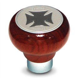 GG95560 - ROSEWOOD SCREW-IN AIR KNOB W/ BLACK IRON CROSS & SS TRACTOR