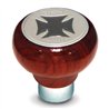 GG95560 - ROSEWOOD SCREW-IN AIR KNOB W/ BLACK IRON CROSS & SS TRACTOR