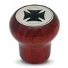 GG95580 - L. ROSEWOOD SCREW-IN  KNOB W/ BLACK IRON CROSS & SS TRACTOR