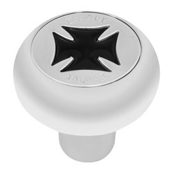 GG95600 - CR. ALUM. SCREW-IN AIR KNOB W/ BLACK IRON CROSS & SS TRACTOR