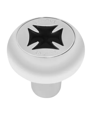 GG95600 - CR. ALUM. SCREW-IN AIR KNOB W/ BLACK IRON CROSS & SS TRACTOR