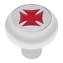 GG95605 - CR. ALUM. SCREW-IN AIR KNOB W/ RED IRON CROSS & SS TRACTOR
