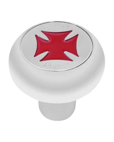 GG95605 - CR. ALUM. SCREW-IN AIR KNOB W/ RED IRON CROSS & SS TRACTOR