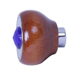 GG95641 - WOOD DASHBOARD KNOB W/BLUE JEWEL & S.S. DIMMER PLATE