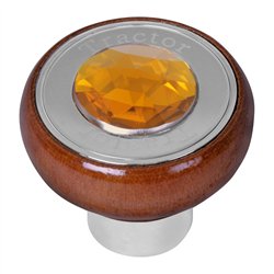 GG95840 - SCREW IN WOOD KNOB W/AMBER JEWEL & SS TRACTOR PLATE