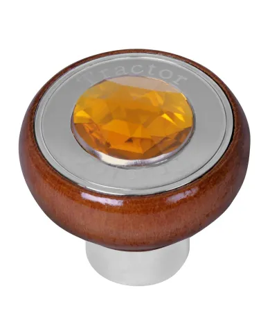 GG95840 - SCREW IN WOOD KNOB W/AMBER JEWEL & SS TRACTOR PLATE