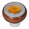 GG95840 - SCREW IN WOOD KNOB W/AMBER JEWEL & SS TRACTOR PLATE