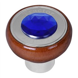 GG95851 - SCREW IN ROSEWOOD KNOB W/BLUE JEWEL & SS TRACTOR PLATE