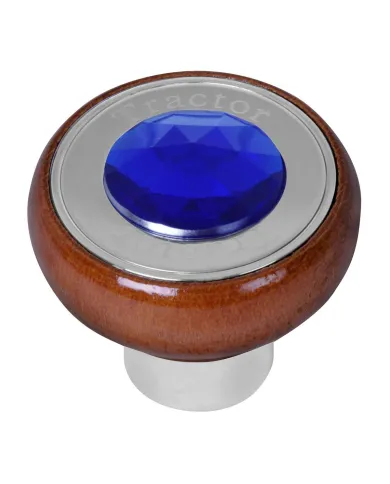 GG95851 - SCREW IN ROSEWOOD KNOB W/BLUE JEWEL & SS TRACTOR PLATE