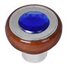 GG95851 - SCREW IN ROSEWOOD KNOB W/BLUE JEWEL & SS TRACTOR PLATE