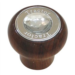 GG95862 - SCREW IN L. ROSEWOOD KNOB W/ CLEAR JEWEL & SS TRACTOR PLATE