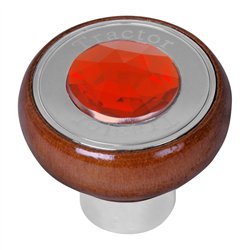 GG95865 - SCREW IN L. ROSEWOOD KNOB W/ RED JEWEL & SS TRACTOR PLATE