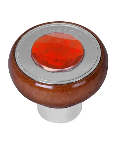 GG95865 - SCREW IN L. ROSEWOOD KNOB W/ RED JEWEL & SS TRACTOR PLATE