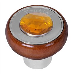 GG95890 - SCREW IN WOOD KNOB W/AMBER JEWEL & SS TRAILER PLATE