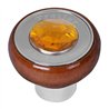 GG95890 - SCREW IN WOOD KNOB W/AMBER JEWEL & SS TRAILER PLATE