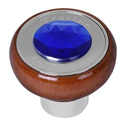 GG95901 - SCREW IN ROSEWOOD KNOB W/SS TRAILER PLATE & BLUE JEWEL