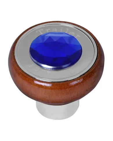 GG95901 - SCREW IN ROSEWOOD KNOB W/SS TRAILER PLATE & BLUE JEWEL