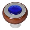 GG95901 - SCREW IN ROSEWOOD KNOB W/SS TRAILER PLATE & BLUE JEWEL