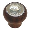 GG95912 - SCREW IN L. ROSEWOOD KNOB W/SS TRAILER PLATE & CLEAR JEWEL