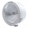 UP31705-Stainless Steel Bullet Half Moon Headlight 6014 Bulb & LED Turn Signal - Clear Lens
