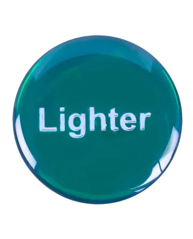 GG96253 - CR. ALUM. CIGARETTE LIGHTER KNOB W/GREEN LIGHTER STICKER