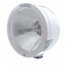UP31711-Stainless Steel Bullet Half Moon Headlight H4 Bulb & LED Turn Signal - Clear Lens