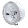 UP31714-Stainless Steel Bullet Half Moon Headlight Crystal H4 Bulb & LED Turn Signal - Clear Lens