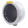UP31716-Stainless Steel Classic Half Moon Headlight No Bulb With LED Turn Signal - Amber Lens
