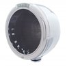 UP31717-Stainless Steel Classic Half Moon Headlight No Bulb With LED Turn Signal - Clear Lens