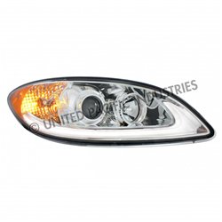 UP31180-Chrome Projection Headlight With LED Light Bar For 2006-2017 International Prostar - Passenger