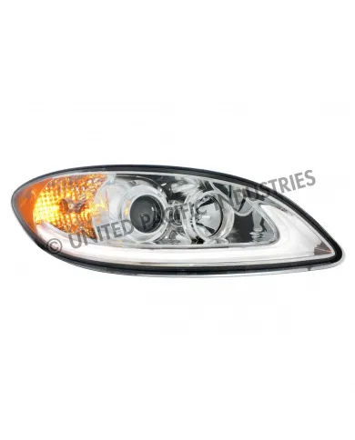 UP31180-Chrome Projection Headlight With LED Light Bar For 2006-2017 International Prostar - Passenger