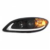 UP31183-Black Projection Headlight With LED Light Bar For 2006-2017 International Prostar - Driver